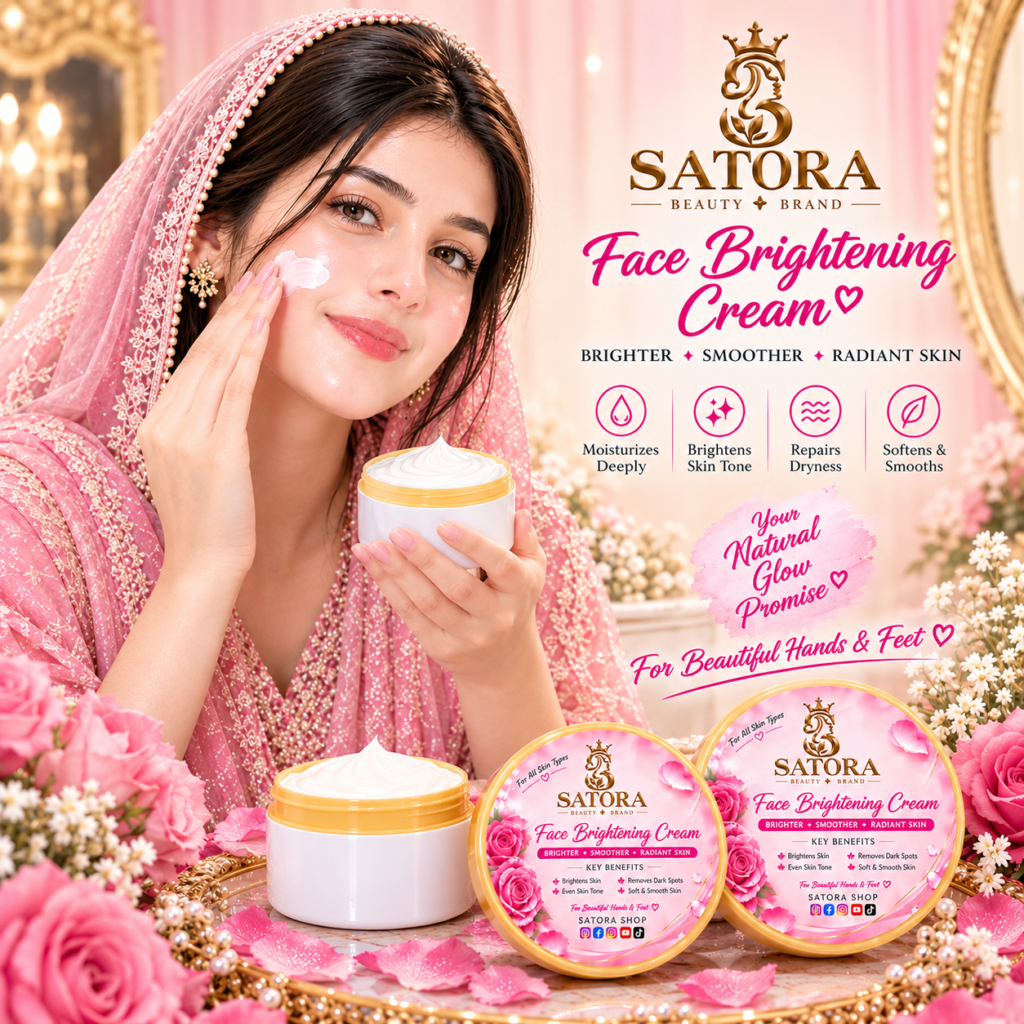 SATORA Face Brightening Cream  A luxurious daily face cream designed to moisturize, brighten and smooth the appearance of skin.