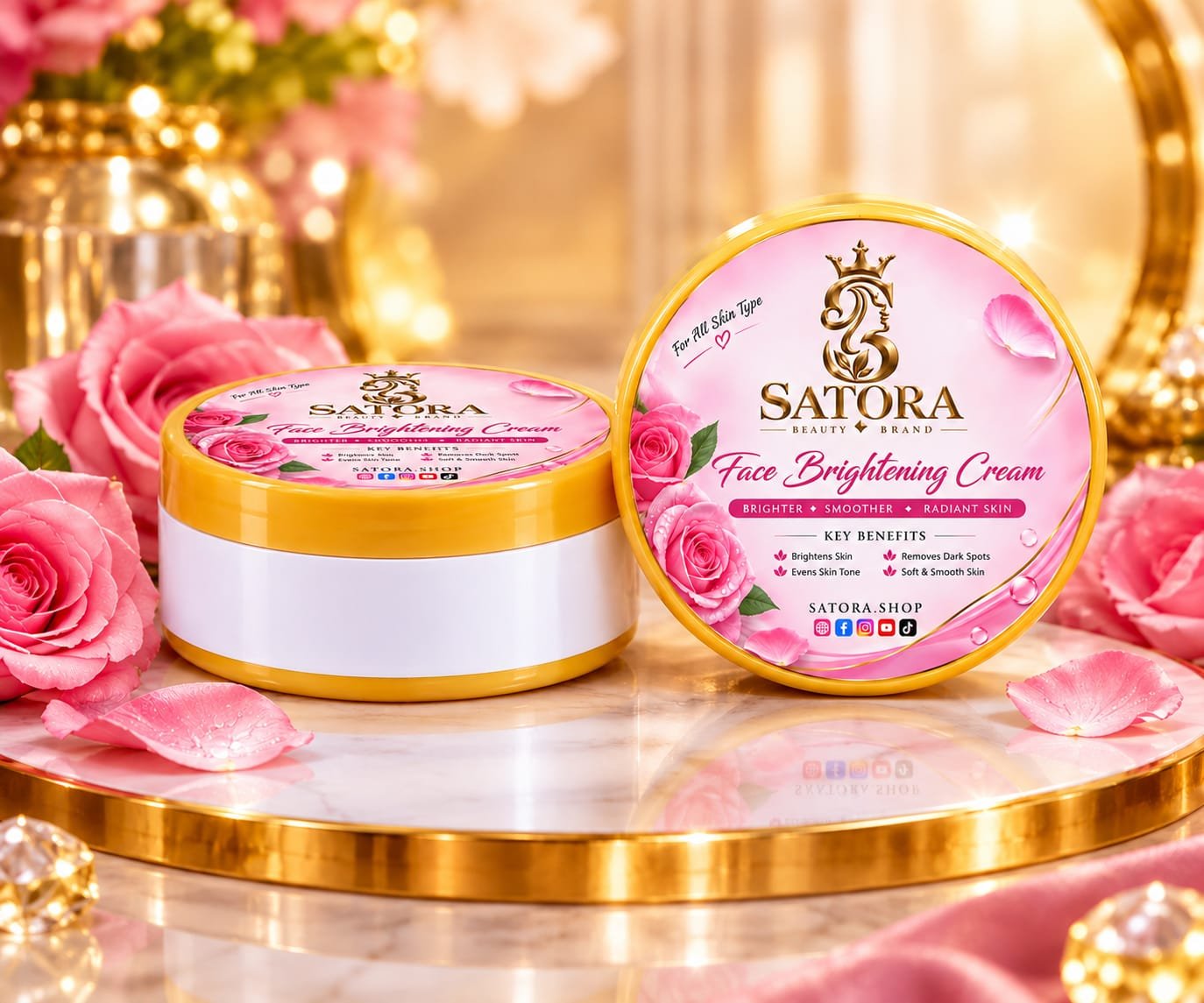 SATORA Face Brightening Cream A luxurious daily face cream designed to moisturize, brighten and smooth the appearance of skin. - Image 4