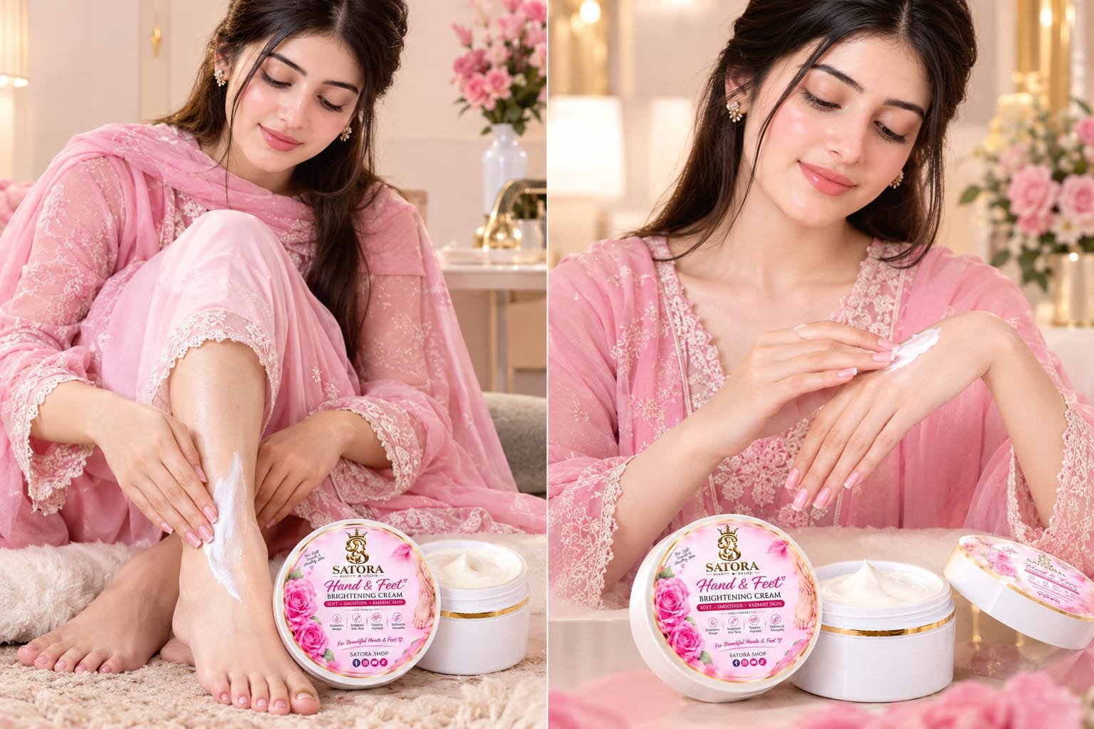 SATORA Hand & Feet Brightening Cream Soft • Smooth • Radiant Skin SATORA Hand & Feet Brightening Cream is a luxurious daily-care formula designed to moisturize, soften and brighten the appearance of dry, rough hands and feet. It helps improve the look of dryness and leaves skin feeling smooth, soft and beautifully radiant. - Image 3
