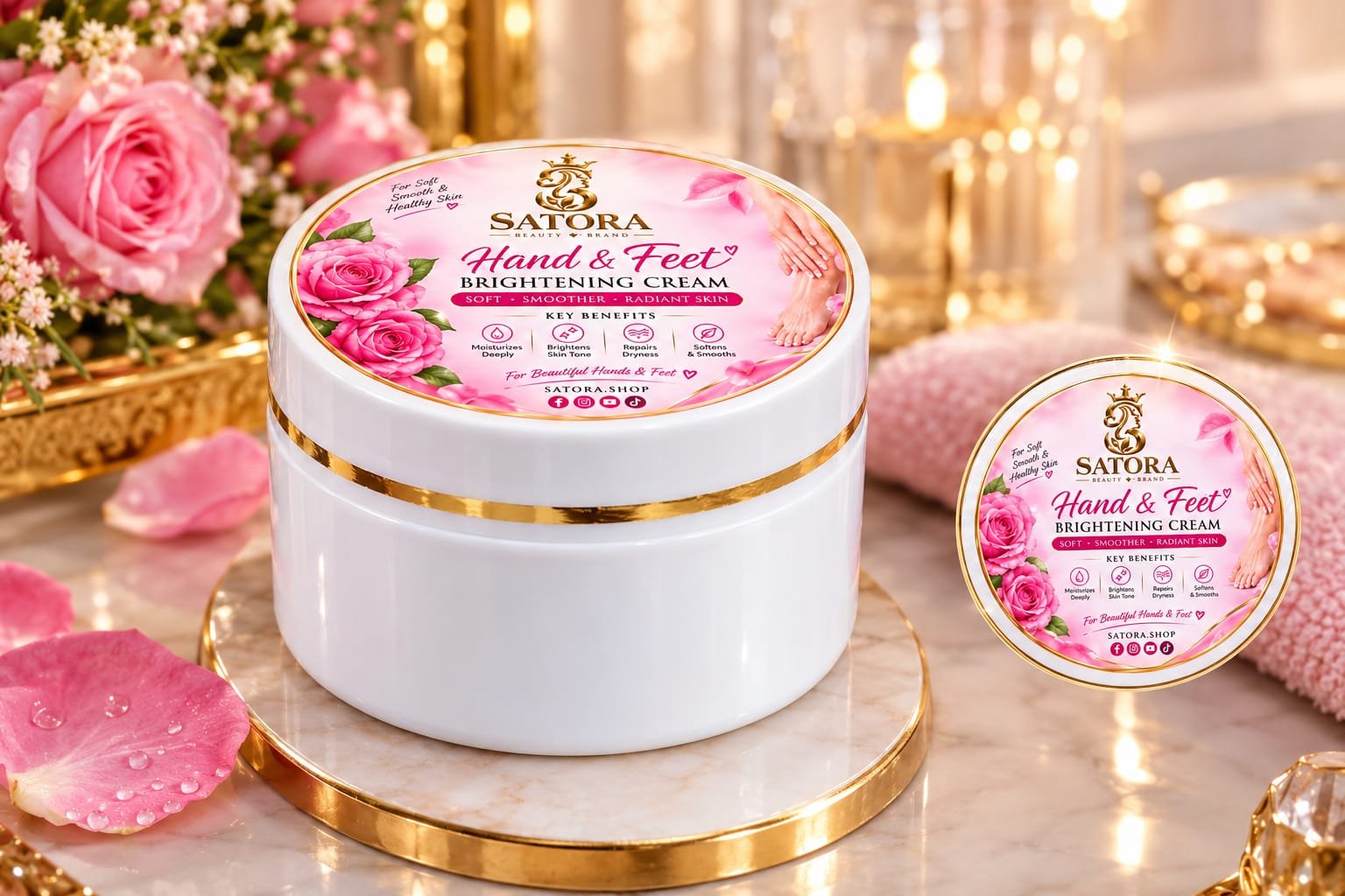 SATORA Hand & Feet Brightening Cream Soft • Smooth • Radiant Skin SATORA Hand & Feet Brightening Cream is a luxurious daily-care formula designed to moisturize, soften and brighten the appearance of dry, rough hands and feet. It helps improve the look of dryness and leaves skin feeling smooth, soft and beautifully radiant. - Image 4
