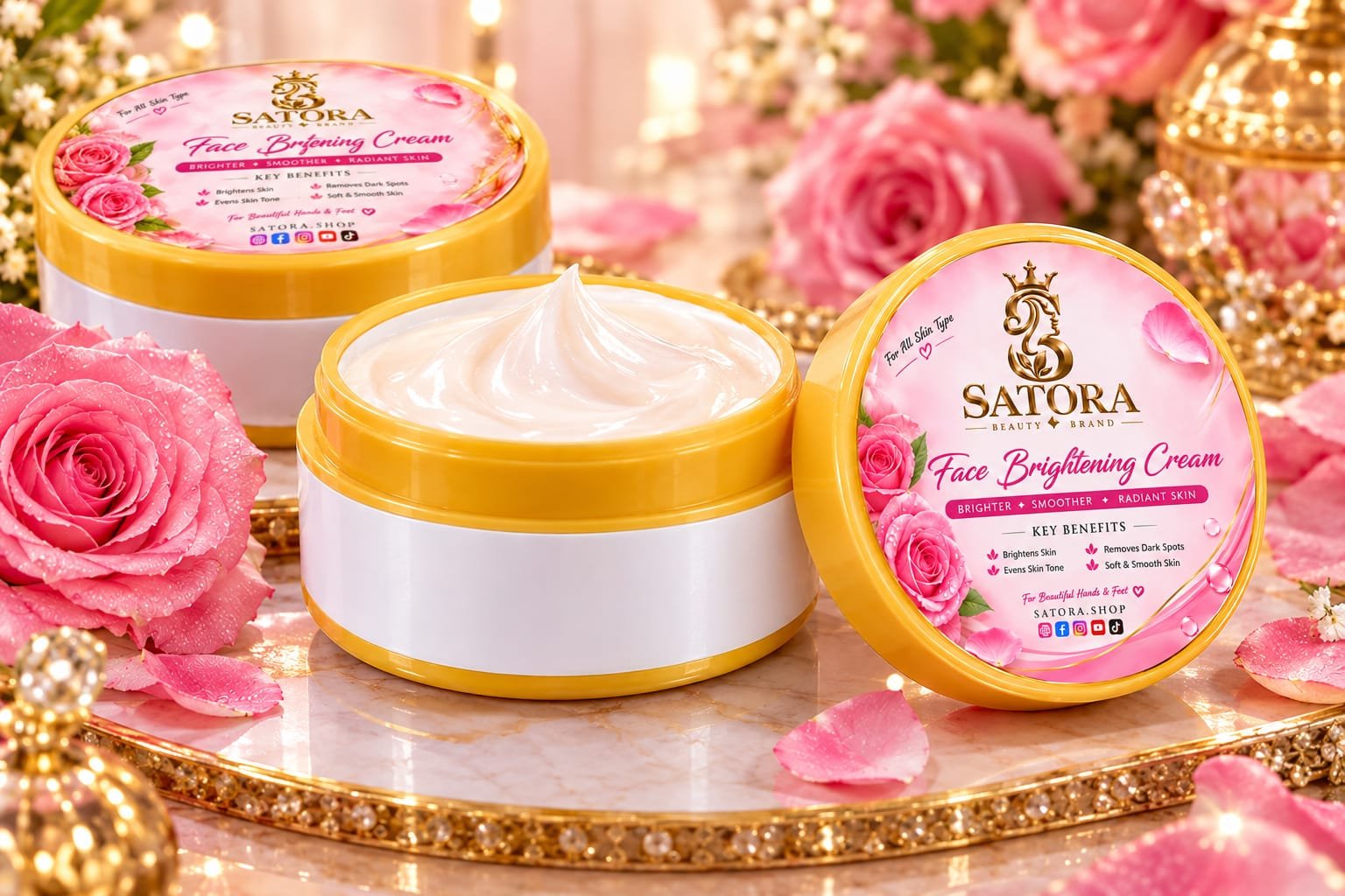 SATORA Face Brightening Cream A luxurious daily face cream designed to moisturize, brighten and smooth the appearance of skin. - Image 3