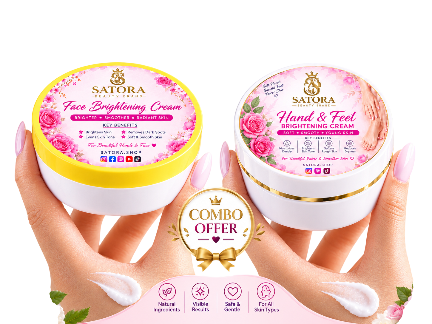 Premium Face Brightening & Hand & Feet Care Combo